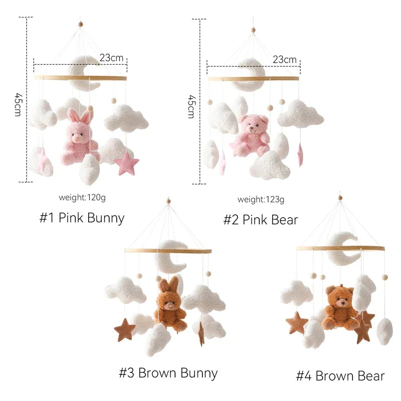 Baby Crib Mobile Wooden Nursery Newborn Sensory Toys - Tophatter Daily Deals