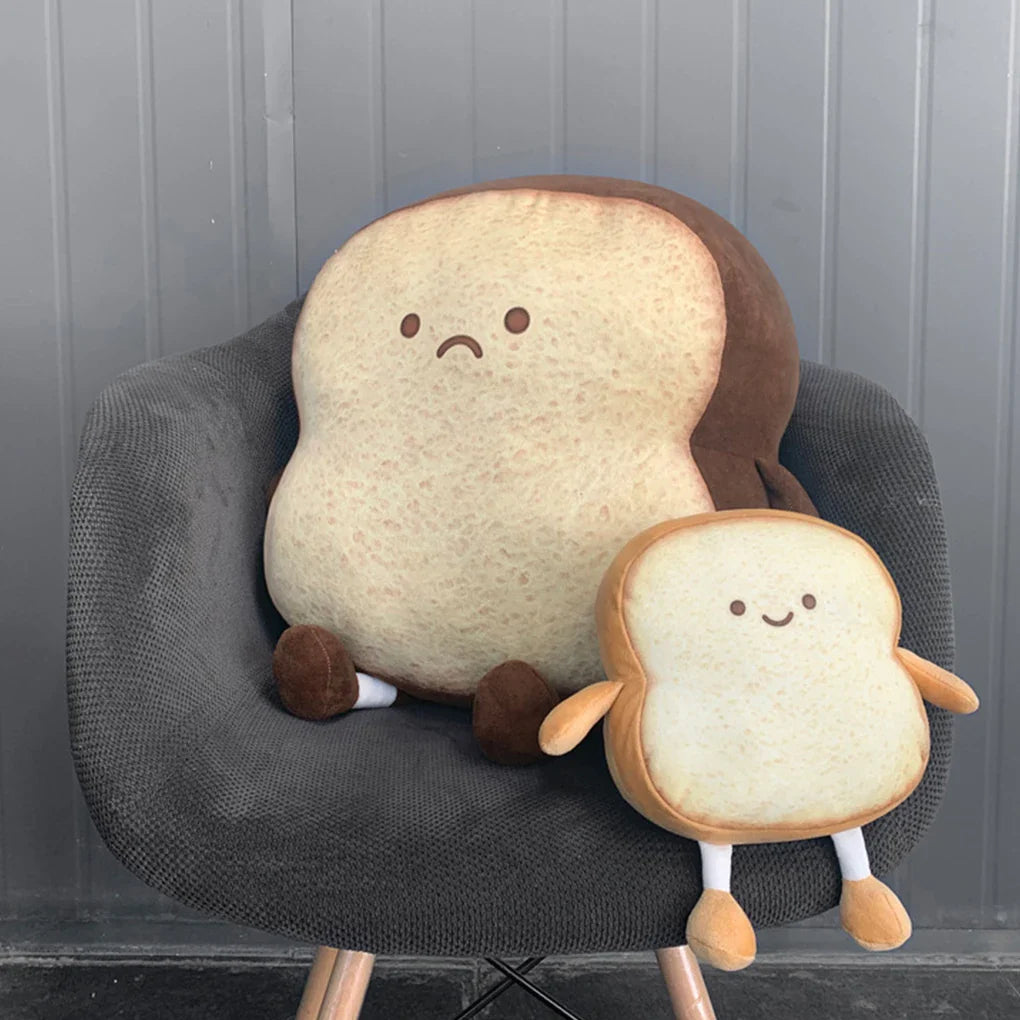 Happy and Sad Face Toast Bread Plushie Food - Tophatter Daily Deals