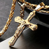 Men's Gold Cross Pendant Necklace Necklaces - Tophatter Daily Deals