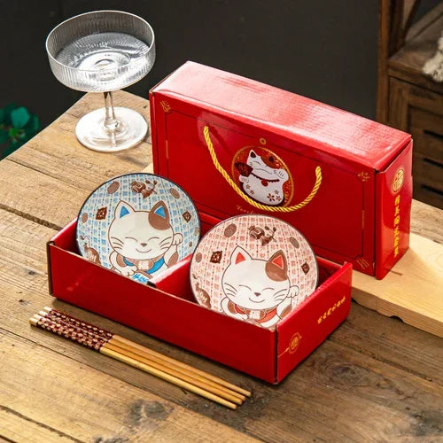 Japanese Hand Painted Ceramic Bowl Set With Chopsticks B-2bowls 2chopsticks - Tophatter Daily Deals