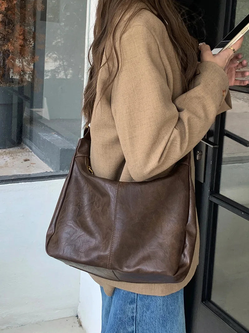Soft Versatile Womens Hobo Bag - Slouchy, Faux Leather - Tophatter Daily Deals