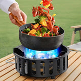 7-Core High-Power Camping Gas Stove Black Camp Cooking - Tophatter Daily Deals