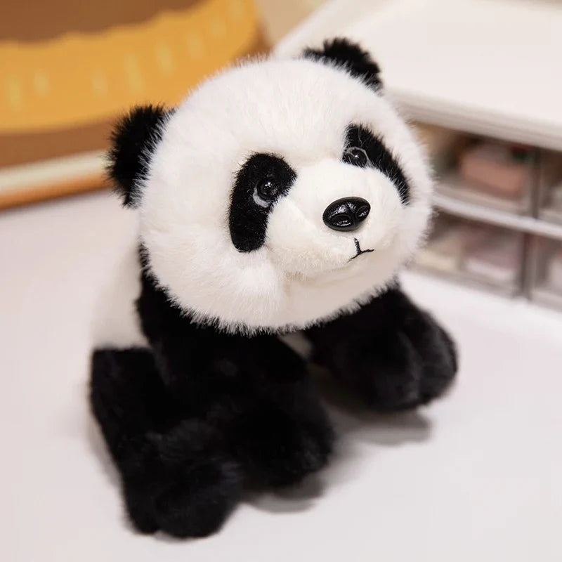 Realistic Weighted Baby Panda Plush Doll Christmas Gift Black white - Tophatter Daily Deals