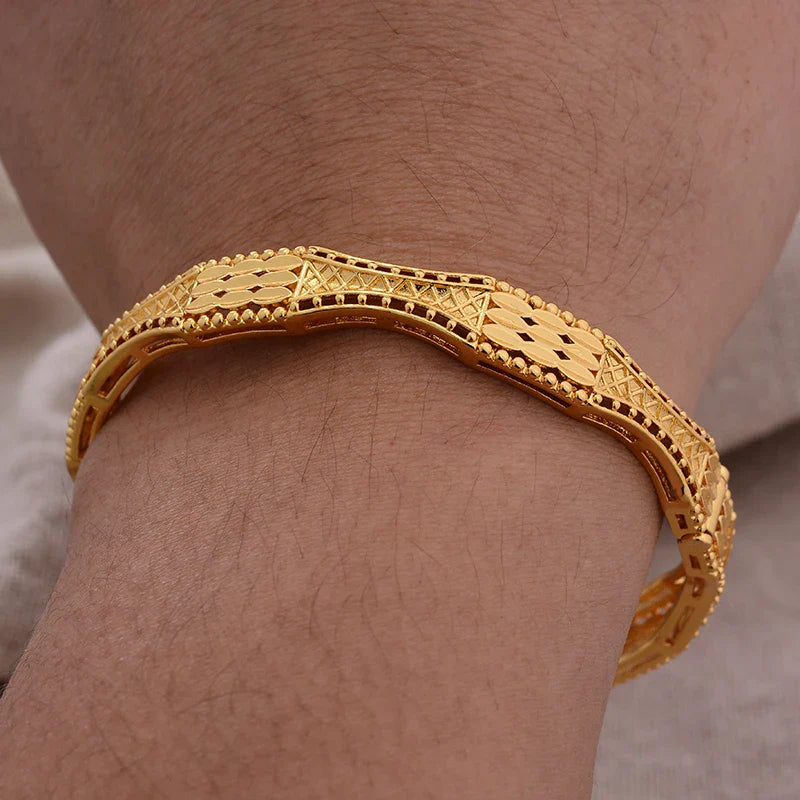 Gold Plated Bangles Luxury Arabic Wedding Bracelet - Tophatter Daily Deals