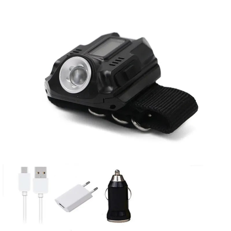 Portable Wrist Light USB Rechargeable Tactical LED Handsfree Type D - Tophatter Daily Deals