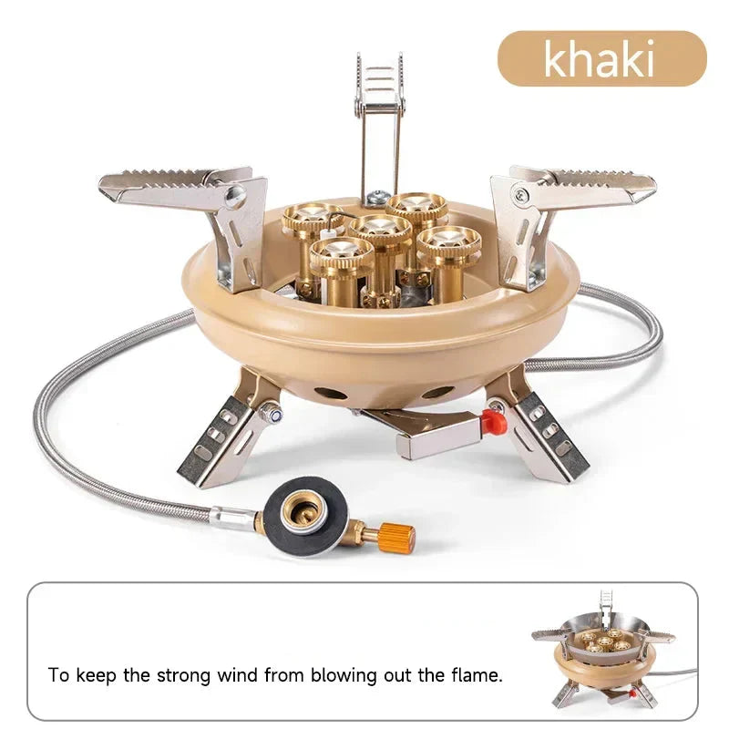 High-Pressure Camping Gas Stove Khaki Camp Cooking - Tophatter Daily Deals