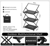Camping Foldable Storage Organizer Rack Black Camp Furniture - Tophatter Daily Deals