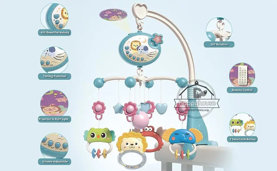 Musical Baby Mobile Projection Remote Newborn Sensory Toys - Tophatter Daily Deals