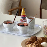 Ceramic Bowl 4 Inch Speckled White Retro Microwave Safe - Tophatter Daily Deals