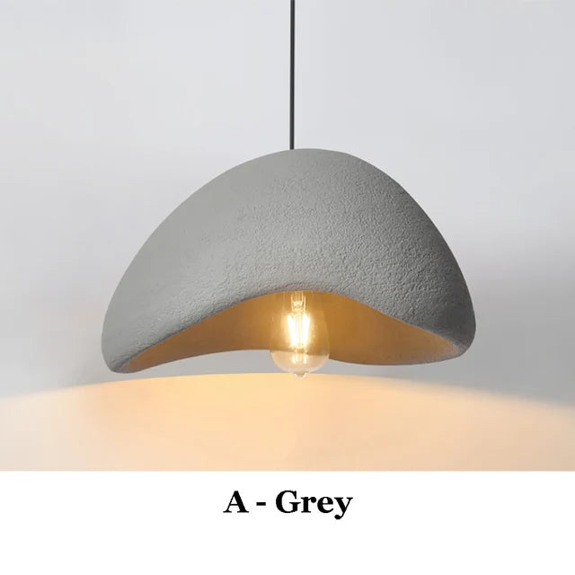 Japandi Pendant Ceiling Lamps Nordic Wabi Sabi LED Dining Room A-Grey - Tophatter Daily Deals