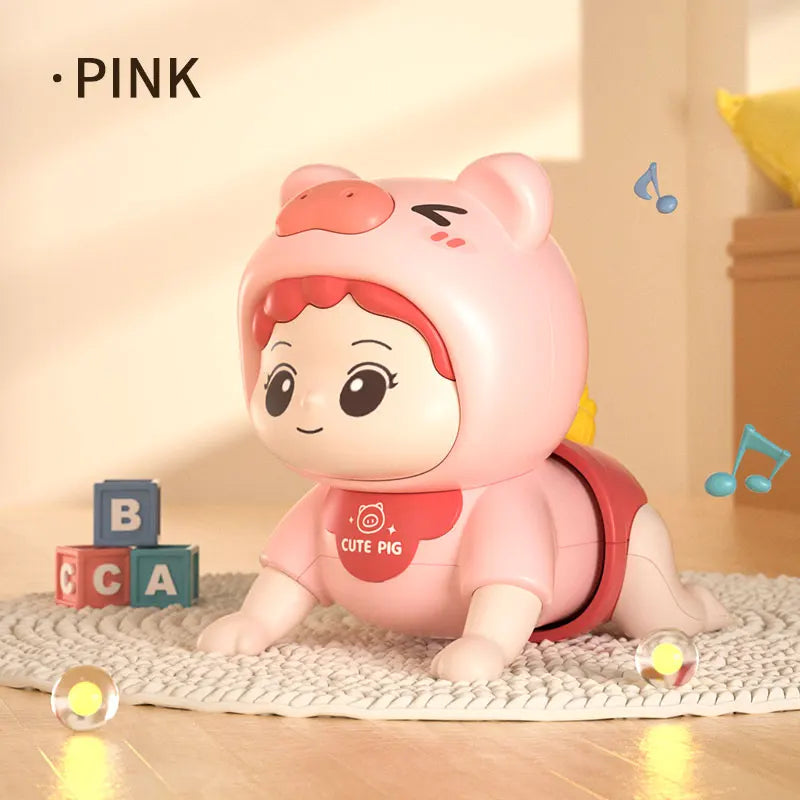 Baby Crawling Guide Toy Newborn Sensory Toys Music Aid Pink - Tophatter Daily Deals