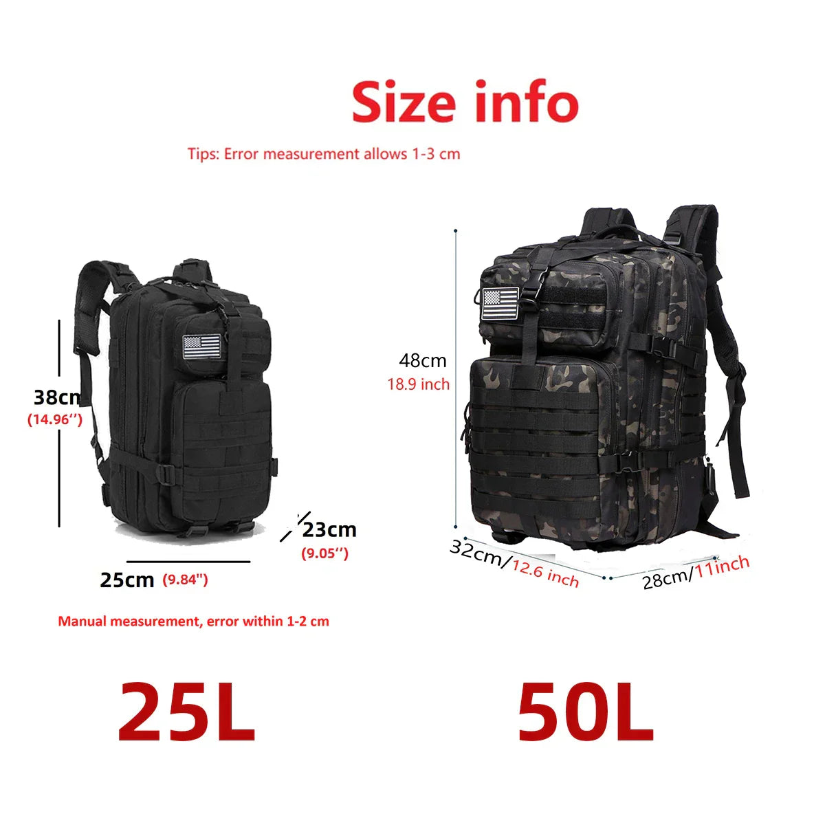Waterproof Hiking Backpack Outdoor Bag (Black) Luggage & Bags > Backpacks > Military Backpacks - Tophatter Daily Deals