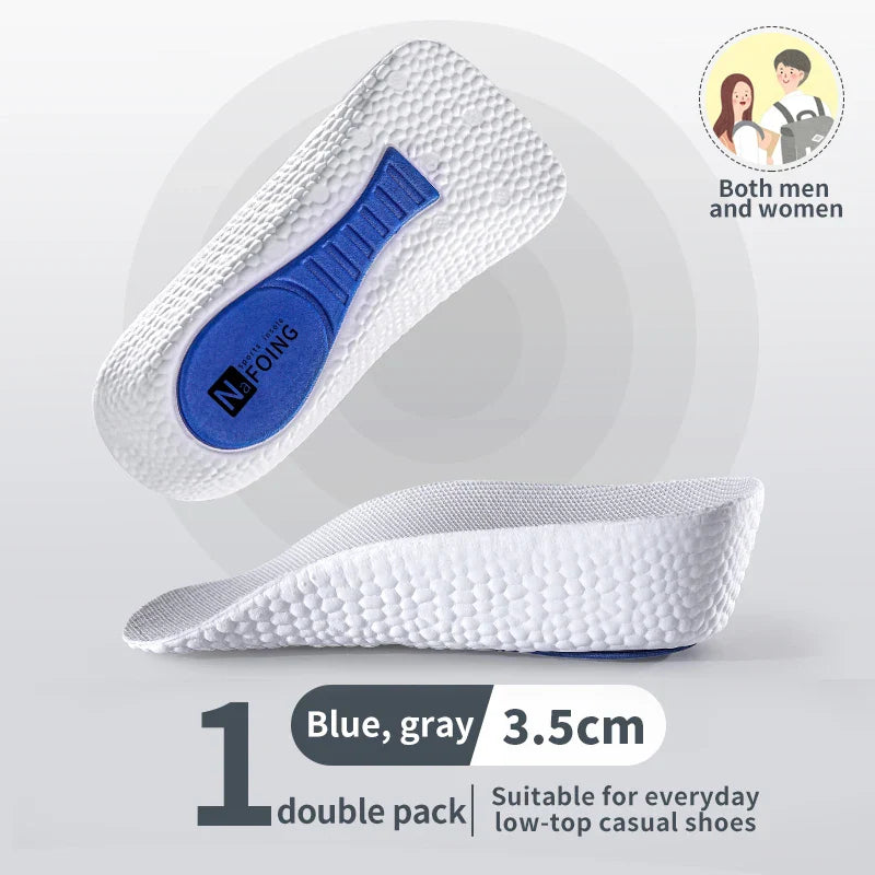Height Increase Memory Foam Insoles With Arch Support Plantar Fascia Insole 3.5cm White - Tophatter Daily Deals