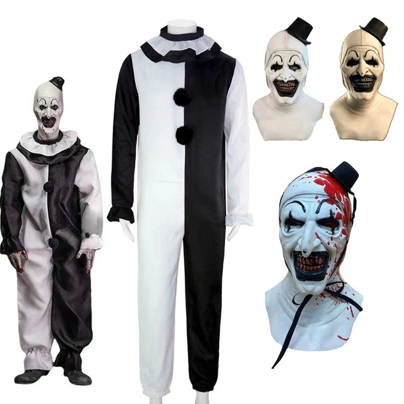 Art The Clown Cosplay Jumpsuit And Mask Halloween 2025 - Tophatter Daily Deals