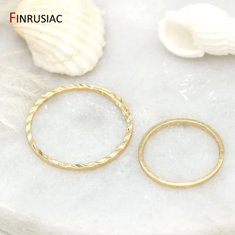 14K Gold Plated Brass Jewelry Ring Connectors Pack 10Pc - Tophatter Daily Deals