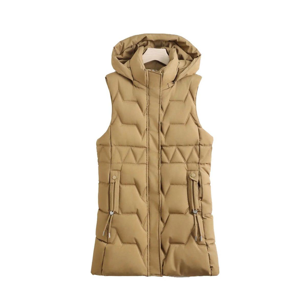 Lightweight Cozy Women Long Puffer Vest - Hooded Down - Tophatter Daily Deals