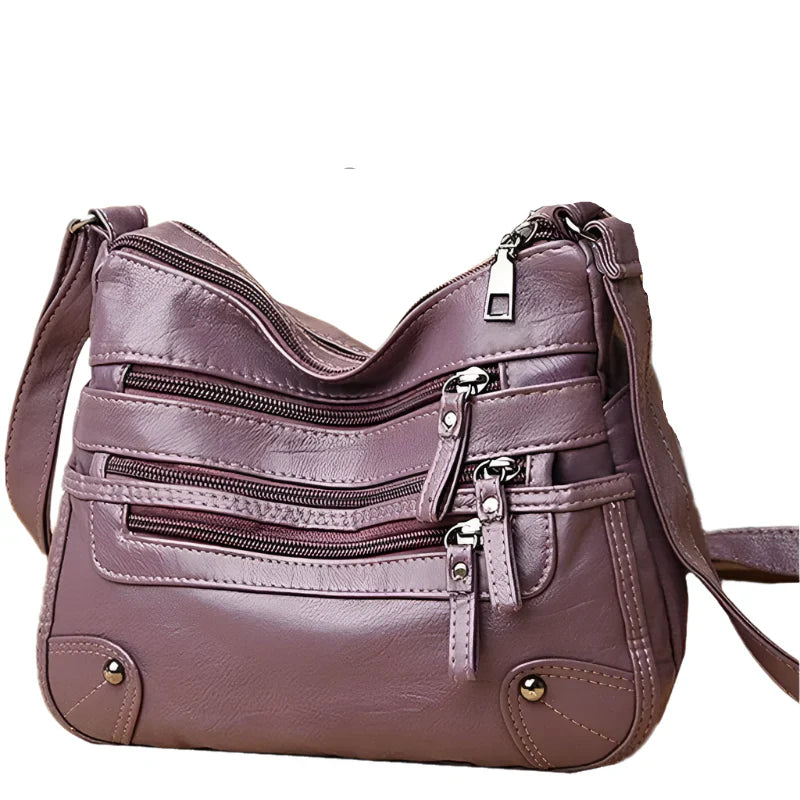 Women's Multi-Layer Leather Shoulder Crossbody Bag (Purple) Apparel & Accessories > Handbags, Wallet's & Cases > Handbags > Shoulder Bags - Tophatter Daily Deals