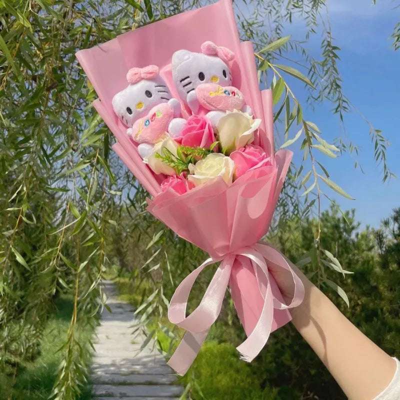 Sanrio Hello kitty Plush Toy Stuffed Animals Bouquet Flowers - Tophatter Daily Deals