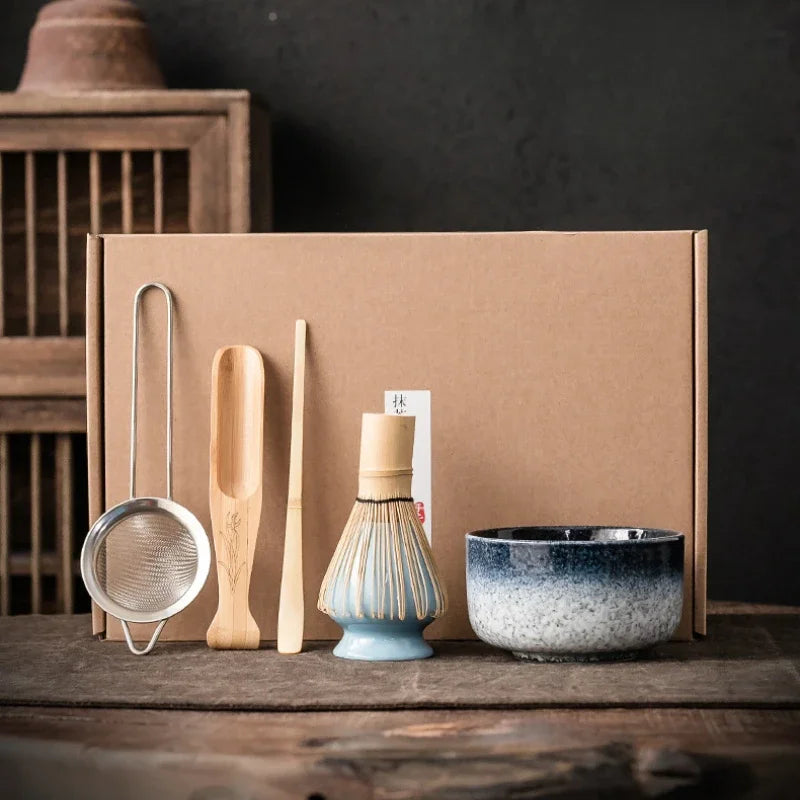 Matcha Tea Set 6pc Bamboo Ceramic Teaware Ceremony Gift - Tophatter Daily Deals