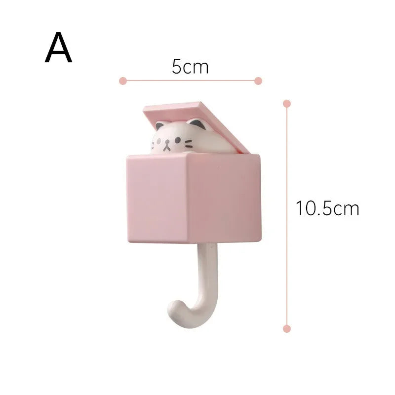 Cute Cat Wall Hooks for Keys Pink Cat Animals - Tophatter Daily Deals