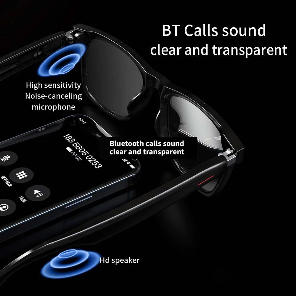 Smart Glasses Blue Light Polarized Audio Sunglasses - Tophatter Daily Deals