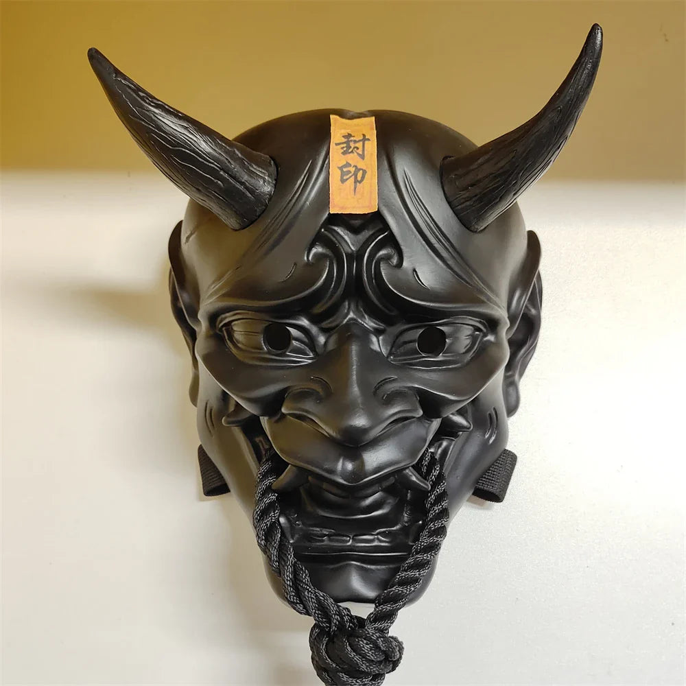 Horror Hannya Mask Resin Demon Cosplay Halloween 2025 Black - Tophatter Daily Deals