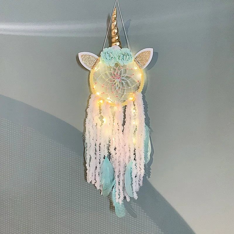 Unicorn Dream Catcher C-Blue With light Mythical - Tophatter Daily Deals