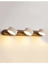 Japandi Wabi Sabi Round LED Wall Light With Mirror Bathroom - Tophatter Daily Deals