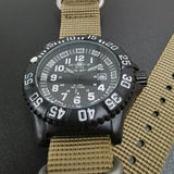 Military Watch Green Nylon Strap 50m Waterproof Luminous - Tophatter Daily Deals