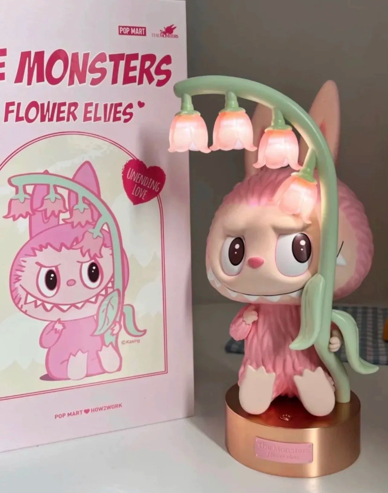 Genuine Pop Mart The Monsters Labubu Lamp Figurine Pink Lamp Mythical - Tophatter Daily Deals