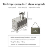 Portable Wood Firewood Square Stove Silver Camp Cooking - Tophatter Daily Deals