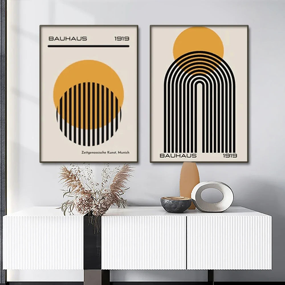 Bauhaus Abstract Geometric Posters Vertical Canvas Art - Tophatter Daily Deals