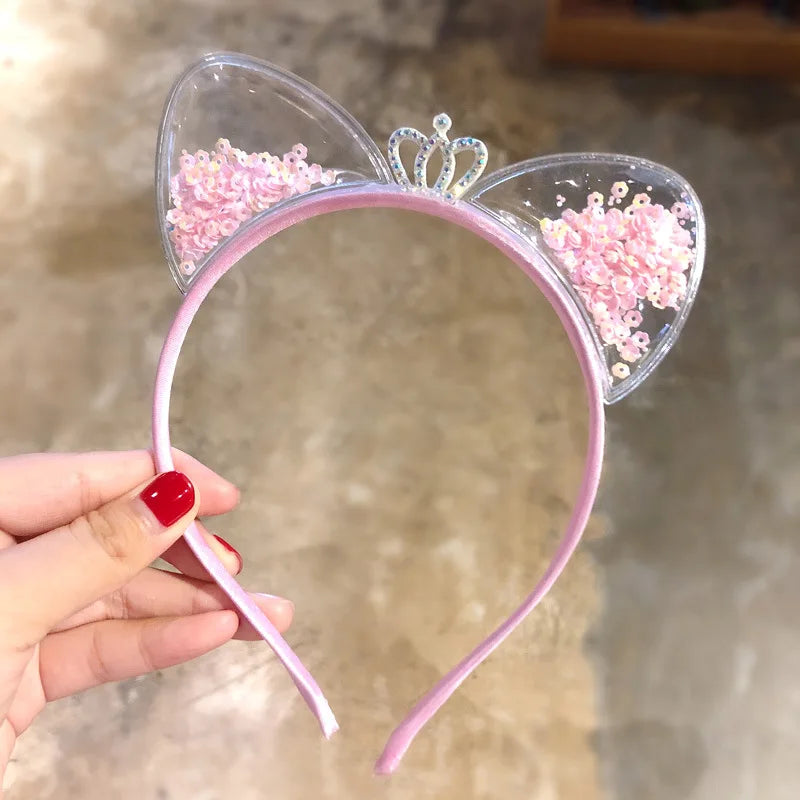 Glitter Sequins Cat Ear and Bow Headbands Multicoloured Mythical - Tophatter Daily Deals