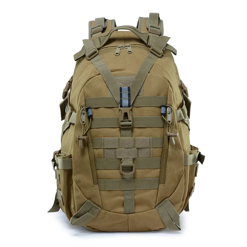 40L Tactical Camping Backpack Waterproof Molle Khaki Backpacks - Tophatter Daily Deals