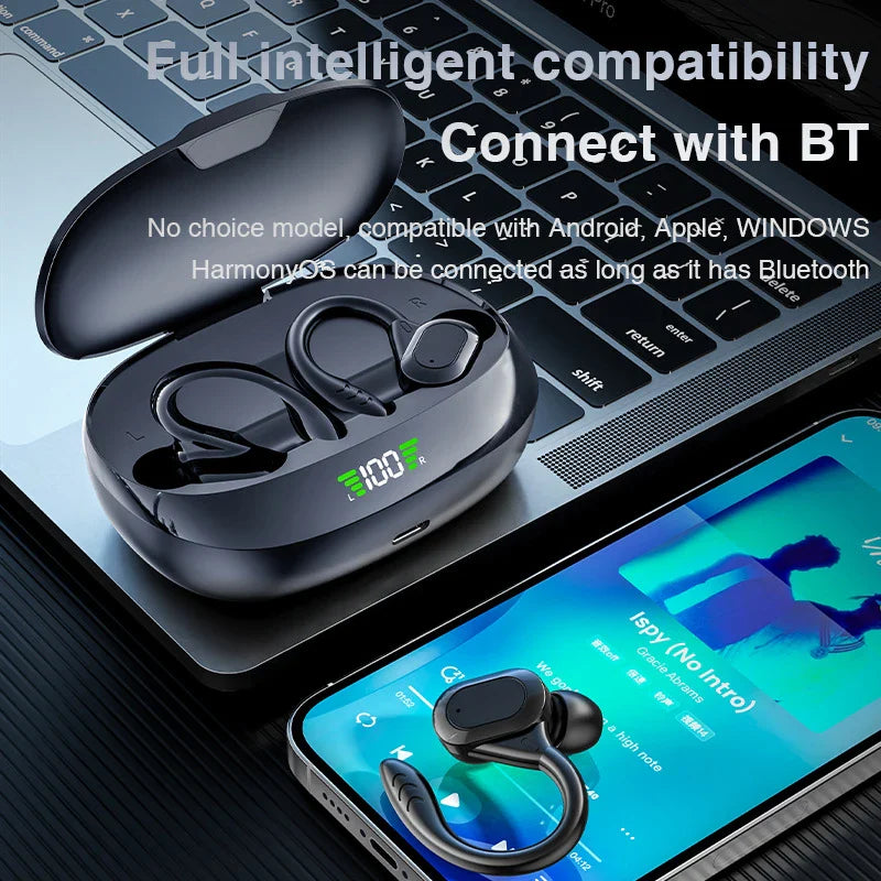 AI Translation Earphones Wireless Ear Hook Bluetooth - Tophatter Daily Deals
