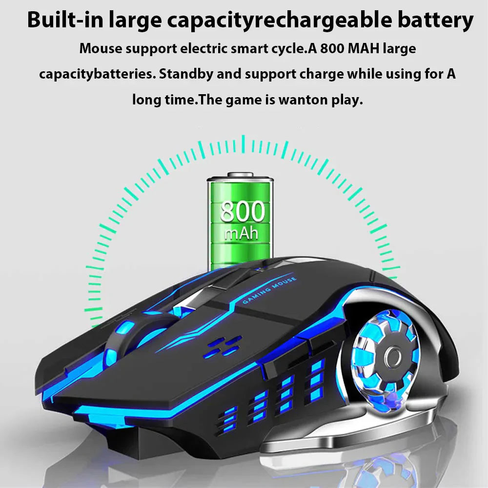 Wireless Gaming Mouse Rechargeable Silent RGB Backlight - Tophatter Daily Deals