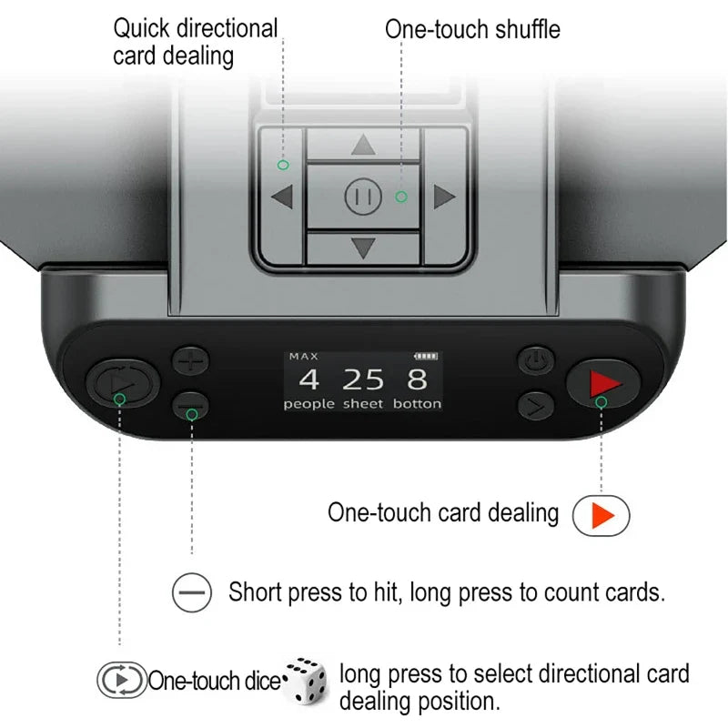 360° Rotating Automatic Card Shuffle Dealer Machine 2 In 1 Playing Cards Shuffling Dealing Tool Party Games Poker Device - Tophatter Daily Deals
