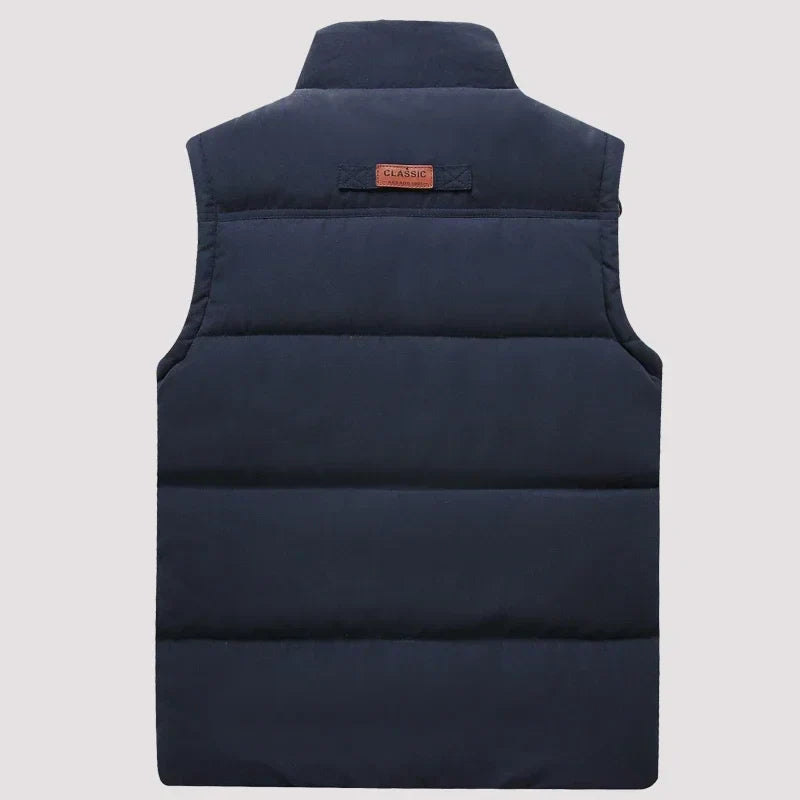 Warm Men's Padded Vest - Quilted Sleeveless, Fleece, Winter - Tophatter Daily Deals
