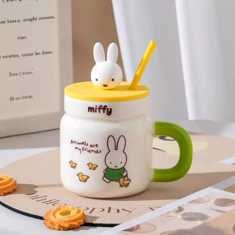 Miffy Ceramic Cup With Straw 540ml Animals - Tophatter Daily Deals