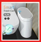Automatic Sensor Trash Can Narrow Roman Stripe Bathroom Bin - Tophatter Daily Deals