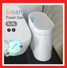 Automatic Sensor Trash Can Narrow Roman Stripe Bathroom Bin - Tophatter Daily Deals