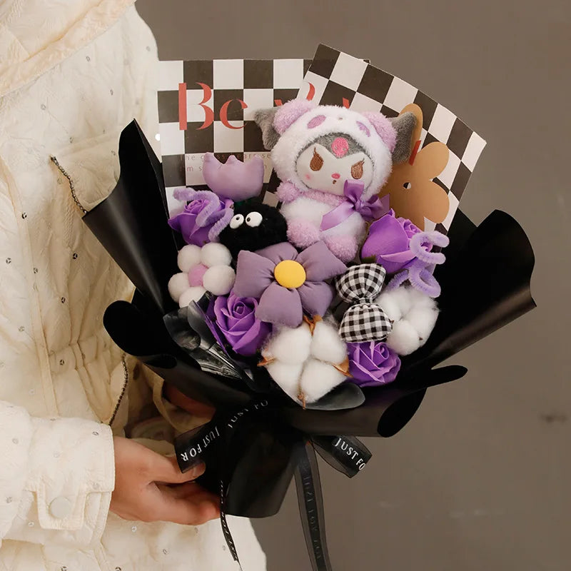 Sanrio Kuromi Cinnamoroll PomPom Purin Plush Bouquet Flowers - Tophatter Daily Deals