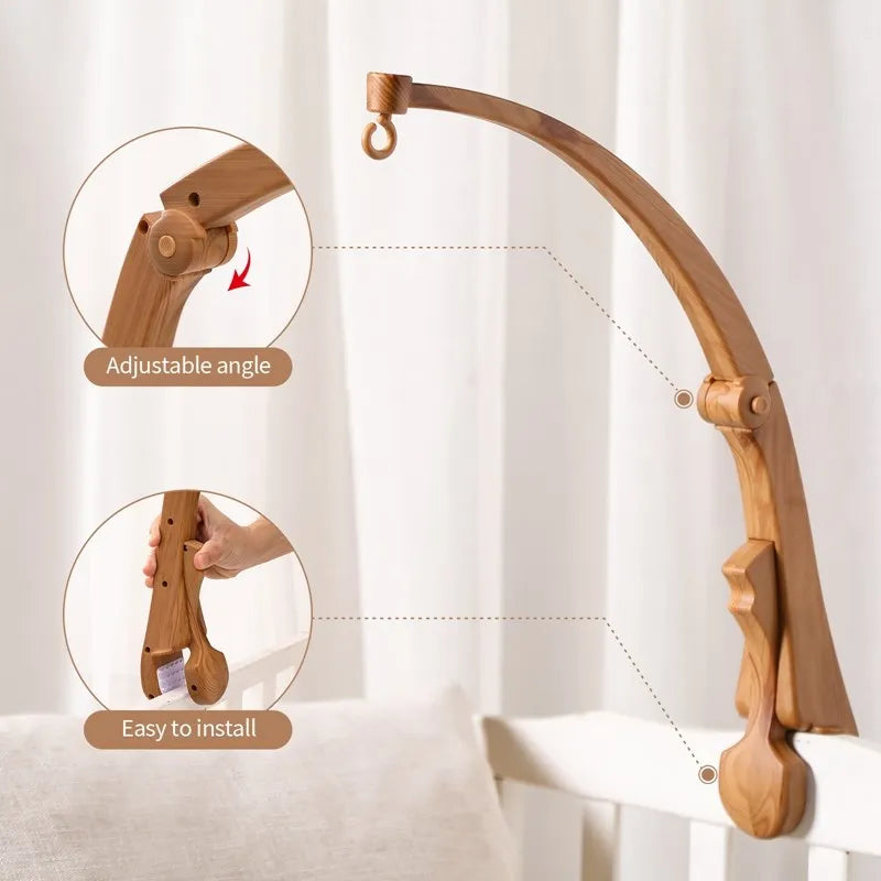 Wooden Felt Animal Crib Mobile With Soothing Calming Music - Tophatter Daily Deals