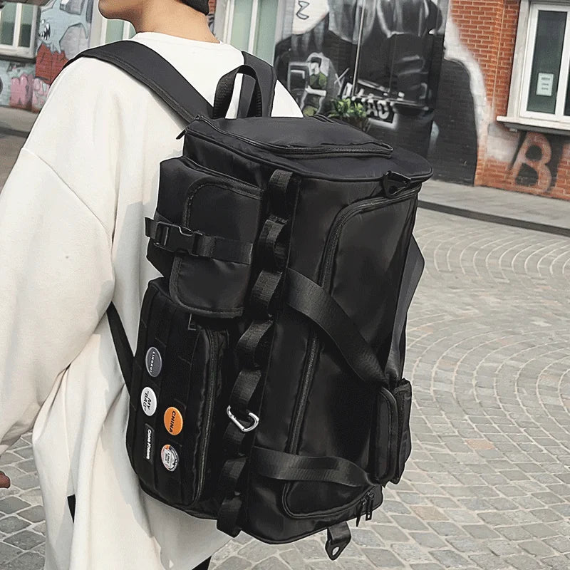 Foldable Dry-Wet Separation Gym Travel Bag Black Duffel Bags - Tophatter Daily Deals