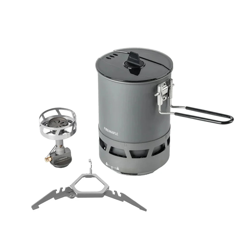 Camping Gas Stove with Pot Burner Grey Camp Cooking - Tophatter Daily Deals