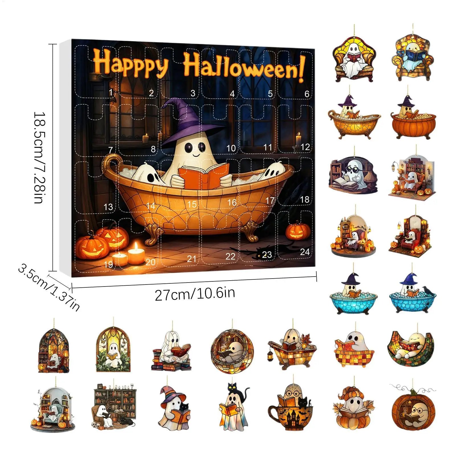 Halloween Advent Calendar 24 Days Ghost Pendant Decor - Tophatter Daily Deals