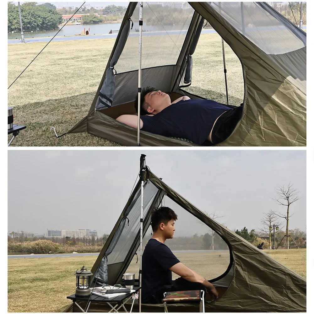 Airy 1 Mesh Tent Backpacking Shelter with Dual Doors Green Tents - Tophatter Daily Deals