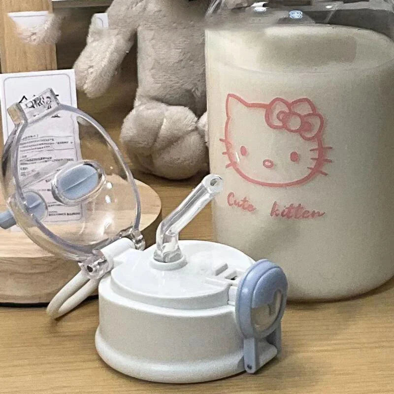 Water Bottle With Straw Cup Kawaii Transparent 500ml Portable Anime - Tophatter Daily Deals