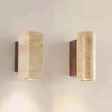 Japandi Yellow Marble LED Wall Sconce Wabi Sabi Bedside Light - Tophatter Daily Deals