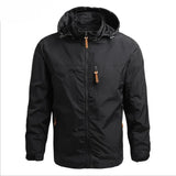 Waterproof Men Jacket – Hooded Windbreaker, Polyester, Autumn Black - Tophatter Daily Deals